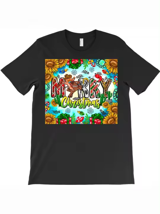 Camiseta Feliz NavidadRegalo para papá Manga corta con cuello redondo suave y cómoda - 230 g - 1