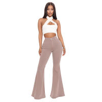 Pantalones acampanados de mezclilla elástica ajustados a la cintura HSF99 Fashion - details 4
