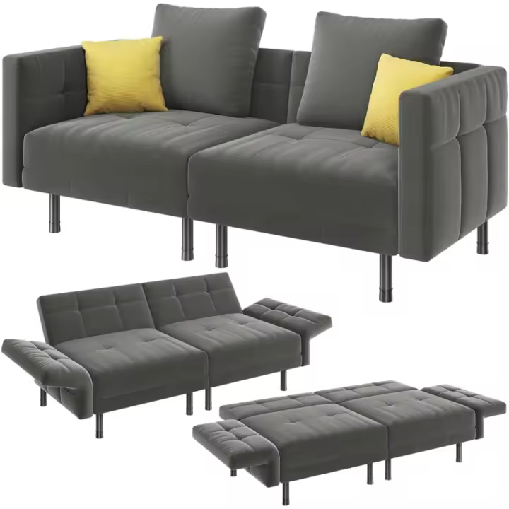 Sofá Cama de Terciopelo Versátil y Comodable para Sala de Estar, Dormitorio y Gabinete - 1