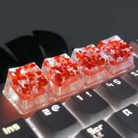 1Pcs High Quality Epoxy DIY Translucent Leaves Dry wers Paper Cross  nical Keyboard Keycap Universal Accessories - details 4