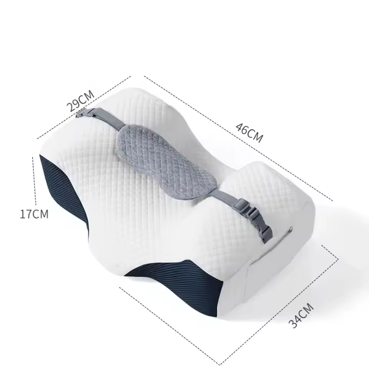 Almohada de belleza antienvejecimiento de espuma viscoelástica Cervical, almohada ergonómica antiarrugas para entrenamiento de sueño en la espalda, soporte ortopédico para el cuello con contorno - 1