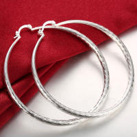 Pendientes de plata de ley  para mujer, aretes grandes con patrón de pez a la moda, regalos de joyería para fiestas - details 1