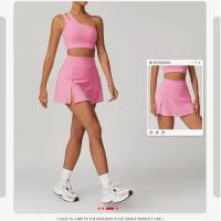 Sujetador deportivo de hombro con diseño hueco asimétrico, sujetador de Yoga, Top deportivo de alto soporte, ropa deportiva para mujer - details 0
