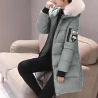 Moda mujer invierno algodón abrigo Parka grueso acolchado relleno con capucha longitud media cálido Zip Up Slim señora abajo abrigo largo - details 8