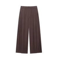 -Conjuntos de pantalones de pierna ancha lisos informales Conjunto de top con cuello colgante de 2 piezas, conjunto elegante para mujer, nuevo en 2025 - details 5