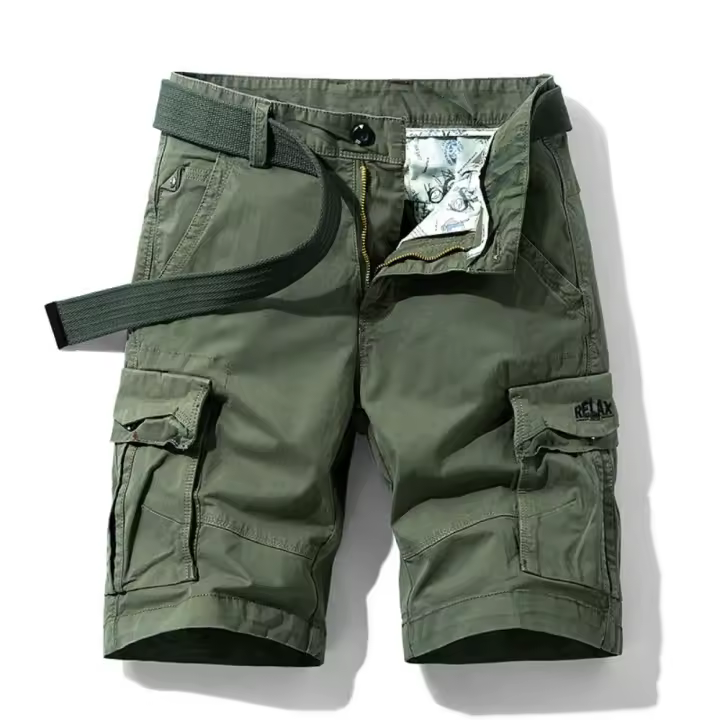 Pantalones Cortos de Carga de Algodón 100% Pantalones Cortos Casuales para Hombres en Verano 2025 - 1