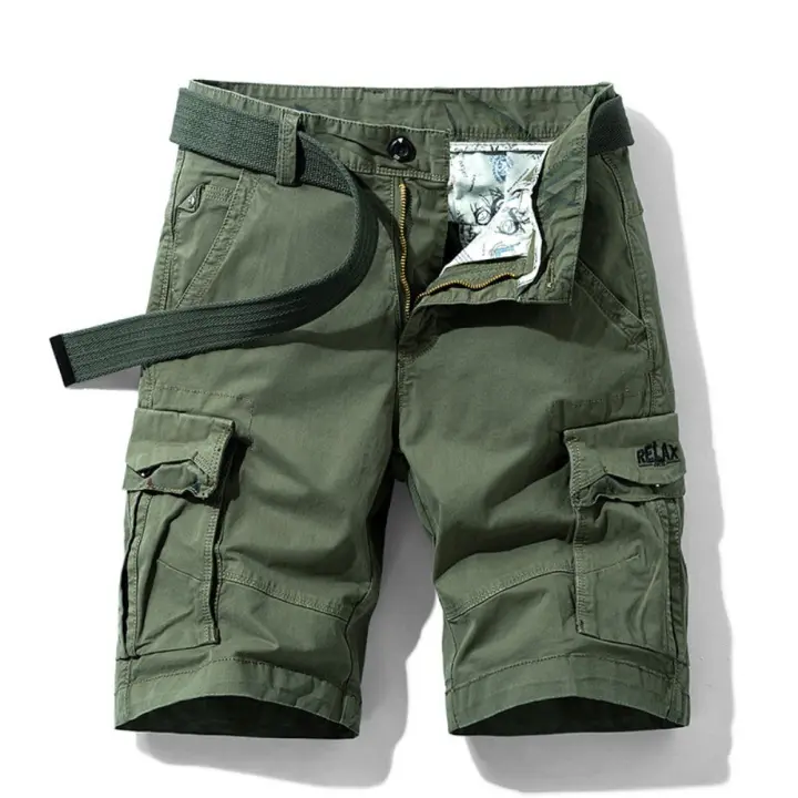 Pantalones Cortos de Carga de Algodón 100% Pantalones Cortos Casuales para Hombres en Verano 2025 - 1