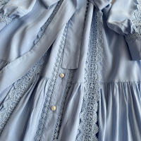 Vestido estilo corte francés para mujer 2025, nicho y gama alta, retales de encaje, botonadura única, falda larga hasta la rodilla con cintura - details 18