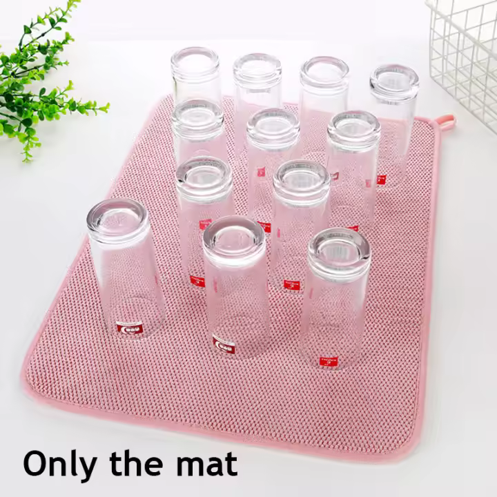 Alfombra de Secado de Platos de Microfibra 30x40cm, Antideslizante, Resistente al Calor, Absorbente para la Cocina y Comedor - 1