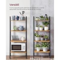 Estantería de 5 Niveles, Librería Industrial, Fácil de Montar, para Salón, Dormitorio, Cocina, Marrón Rústico y Negro LLS45X - details 44