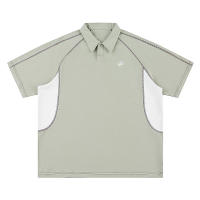 Polo estilo deportivo colegial retro informal con patchwork - details 0