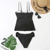 Traje de baño básico de una pieza talla grande XXL con giro frontal, tankini para mujer, ropa de playa de color sólido, traje de baño, conjunto de bikini - details 12