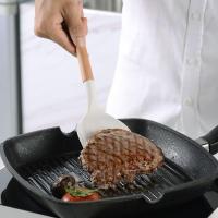 Utensilios de cocina blancos, mango de madera multifuncional, herramienta de silicona - details 2