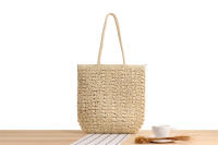 Bolso de mano de ocio étnico francés, hombro tejido Vertical, Cuadrado de hierba de verano - details 0