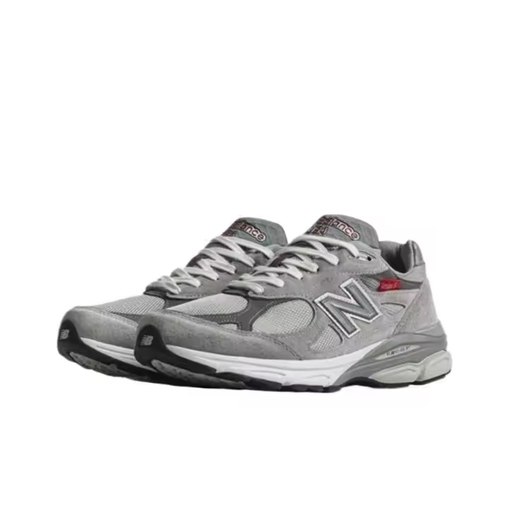 G5JN Teddy Made Series NUEVO NB 990 V3 Cuero de vaca Resistente al desgaste y antideslizante Low-top casual deportes correr unisex gris Zapatos de trabajo - 1