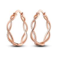 Pendientes redondos de circonio para mujer, colección de joyas geométricas, plata pura, oro rosa, accesorios de regalo - details 11