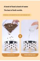 Cuenco para perros y gatos con lunares a cuadros de acero inoxidable antideslizante fácil de limpiar para interiores y exteriores - details 2