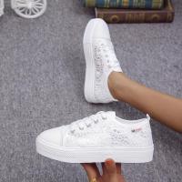 Zapatillas de plataforma de encaje para mujer, zapatos de Skate ahuecados con punta redonda, informales, para caminar - details 3