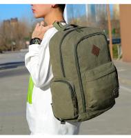Mochila de lona de moda para hombre, bolso escolar informal Retro, Asa superior y gran capacidad, mochila d - details 8