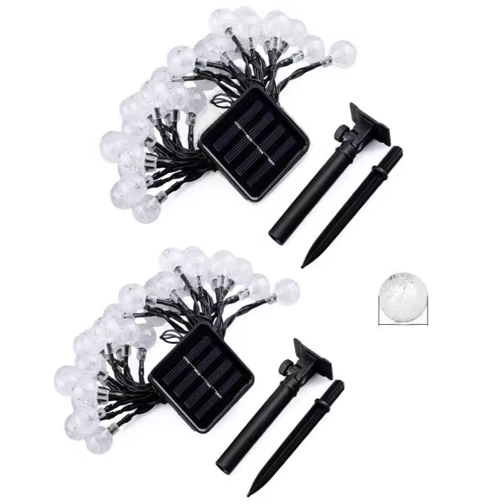Luz Global de Energía Solar Bola de Cristal LED Impermeable para Jardín Patio Bistro Café Gazebo Fiesta de Ocio Decoración al Aire Libre por RXUNS - 1