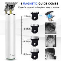 Hatteker-cortadora de pelo eléctrica Zero Grave para hombre, máquina cortadora de pelo recargable, afeitadora Blanca Negra - details 1