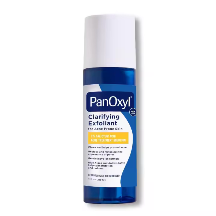 PanOxyl Clarificante con 2% de Ácido Salicílico, Exfoliante Líquido BHA para Cara, Desobstruye, Minimiza la Apariencia de Poros, Algas Azules y - 1
