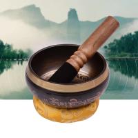 Juego de canto tibetano con cuenco de Metal hecho a mano de 6/5 pulgadas, cojín suave y golpeador de madera para meditación, sonido de chakra - details 6