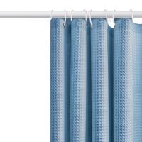 Cortina de ducha gruesa de Color sólido con gofres, no porosa, impermeable de doble cara y sombreado de moho, adecuada para inodoro, baño - details 0