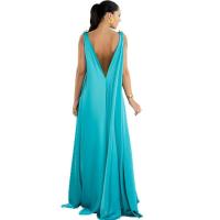 2025 Vestido largo de satén sin mangas Para mujer, de estilo imperio prenda elegante, Vintage, Para boda - details 3