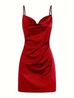 2025 Lady va va voom Vestido de satén con tirantes en la cadera vestido de mujer - details 0