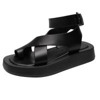 Sandalias de verano con punta redonda, estilo de Color sólido, versión, zapatos individuales cómodos para mujer - details 29