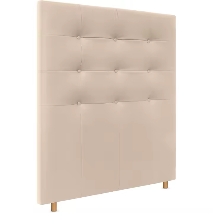 Cabecero Capitoné hasta el Suelo Cabezal 8cm tapizado Tela y Polipiel para Cama Dormitorio (160x120cm (150/160), Tela Beige) - 1