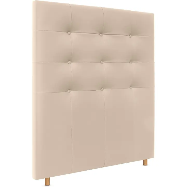 Cabecero Capitoné hasta el Suelo Cabezal 8cm tapizado Tela y Polipiel para Cama Dormitorio (160x120cm (150/160), Tela Beige) - 1