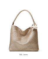 Bolsa tejida a mano de diseño premium, nicho, gran capacidad, casual, estilo perezoso, de un solo hombro, tipo cubo. - details 7