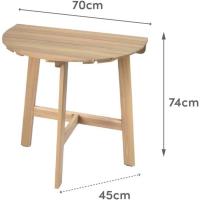 Mesa de Pared Plegable de Acacia Madera Natural 45x47x80 cm Ideal para Balcón, Terraza, Jardín - details 8