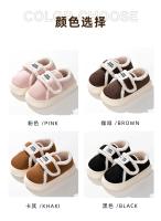 Zapatillas cálidas de algodón para hombre y mujer, zapatos de plataforma de invierno, suela gruesa de felpa suave, calzado para el suelo del hogar con tacones - details 14