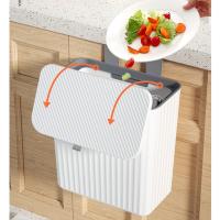 Cubo de basura de cocina montado en la pared, papelera colgante de gran capacidad con tapa para armario de baño, 7L - details 4