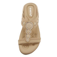 5012-4 Nuevas Pantuflas Bohemias con Pedrería 2025 Cómodas de Látex con Masaje Suela Gruesa Talla Grande Zapatos Planos - details 2