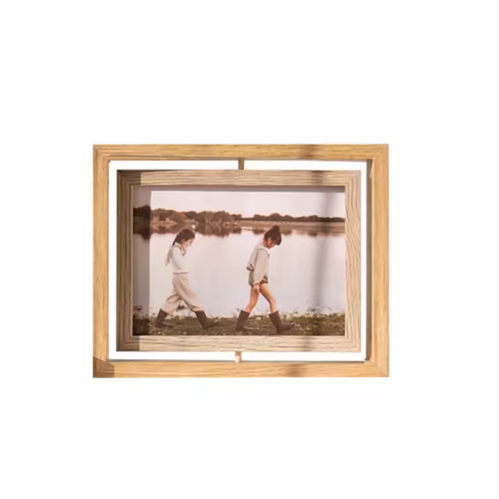 Marco de fotos de resina para decoración de escritorio, soporte creativo personalizado, marco de fotos hueco, álbumes de fotos giratorios Retro, regalo - 1