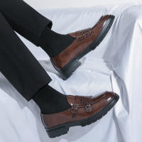 Zapatos Formales para Hombres Estilo Inglés Elegante Tacón Bajo PU Doble Hebilla Talla Grande 38-46 - details 12