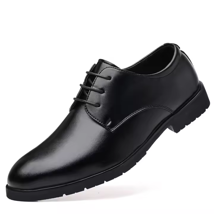 Zapatos De Talla Para Hombre De Cuero Legítimo De Alta Calidad Formal Transpirables Casuales Italianos De Lujo Con Cordones Antideslizantes Para Conducir - 1