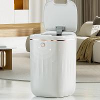 Cubo de basura inteligente de 20L, cubo de basura eléctrico impermeable, automático, para cocina, baño, inodoro, con Sensor, blanco - details 2