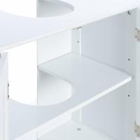 Mueble Bajo Lavabo de Madera Blanca de 60x60x30 cm con 2 Puertas y 2 baldas para Lavabos con Pedestal de Pie - details 5