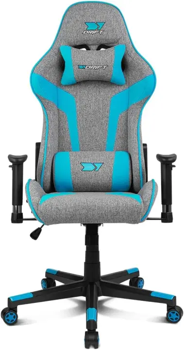 DR90 - Silla Gaming Profesional, Tejido Transpirable, reposabrazos 2D Acolchado, Base Nylon Reforzado, pistón Clase 4, cojín Lumbar y Cervical, Color Gris/Blanco - 1