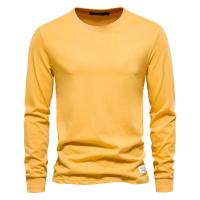 Día del padre 2025 Camiseta de algodón de Color sólido para hombre, camisetas informales de manga larga con cuello redondo para hombre, Camiseta básica de alta calidad para primavera y otoño para hombre - details 10