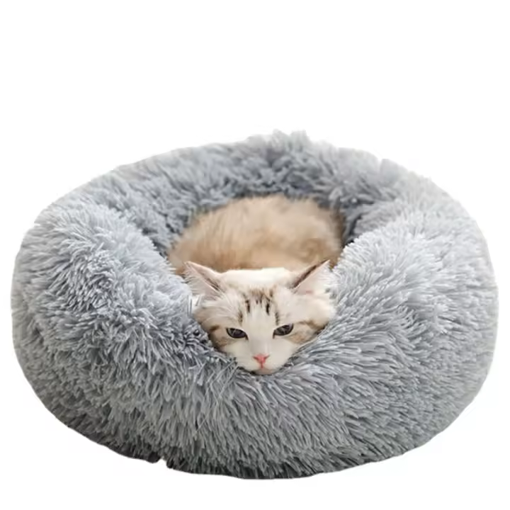 Cesta acogedora y cálida para mascotas, cama de Material de felpa agradable para la piel, para gato o perro pequeño, para dormir - 1