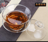 Taza grande de vidrio transparente de tres talentos, juego, tazón de té individual resistente al calor con tapa - details 5