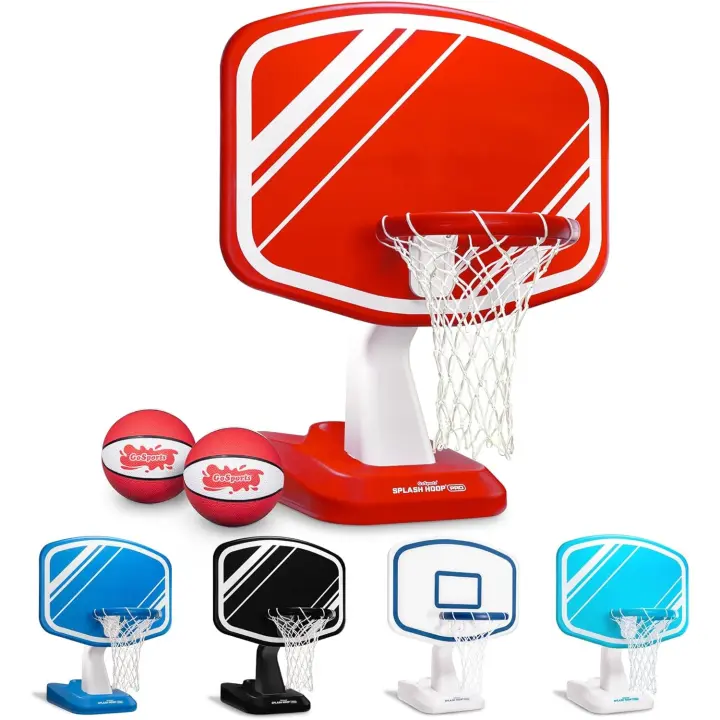 Juego de baloncesto para piscina, incluye aro de baloncesto acuático junto a la piscina, 2 pelotas y bomba: elige tu estilo - 1