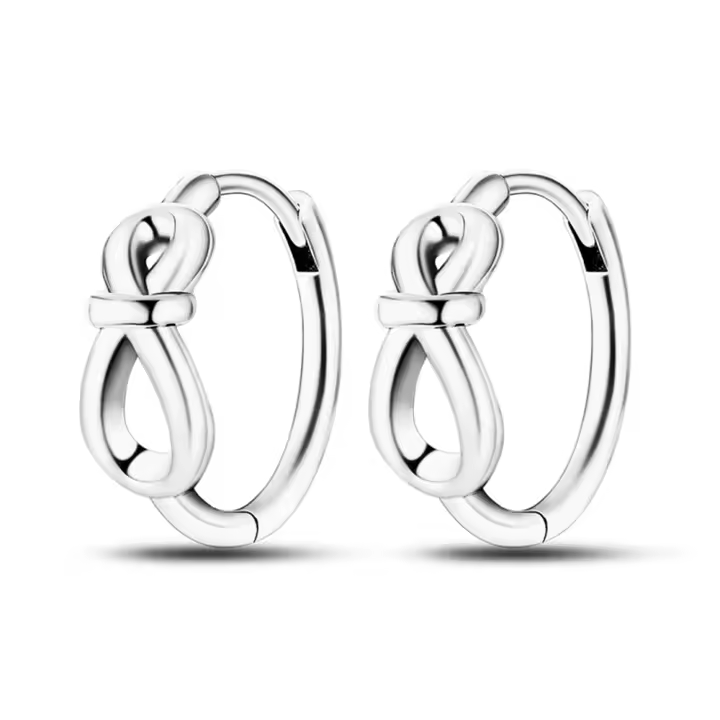 Pendientes de aro de Plata de Ley 925 para mujer, aretes Infinity, regalos de joyería - 1