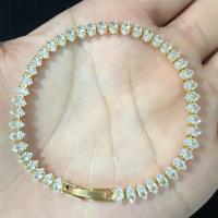 Pulseras de cadena geométricas de cristal romano de lujo para mujer, pulsera de tenis con dije de Marquesa de diamantes de imitación góticos a la moda, joyería de boda - details 5